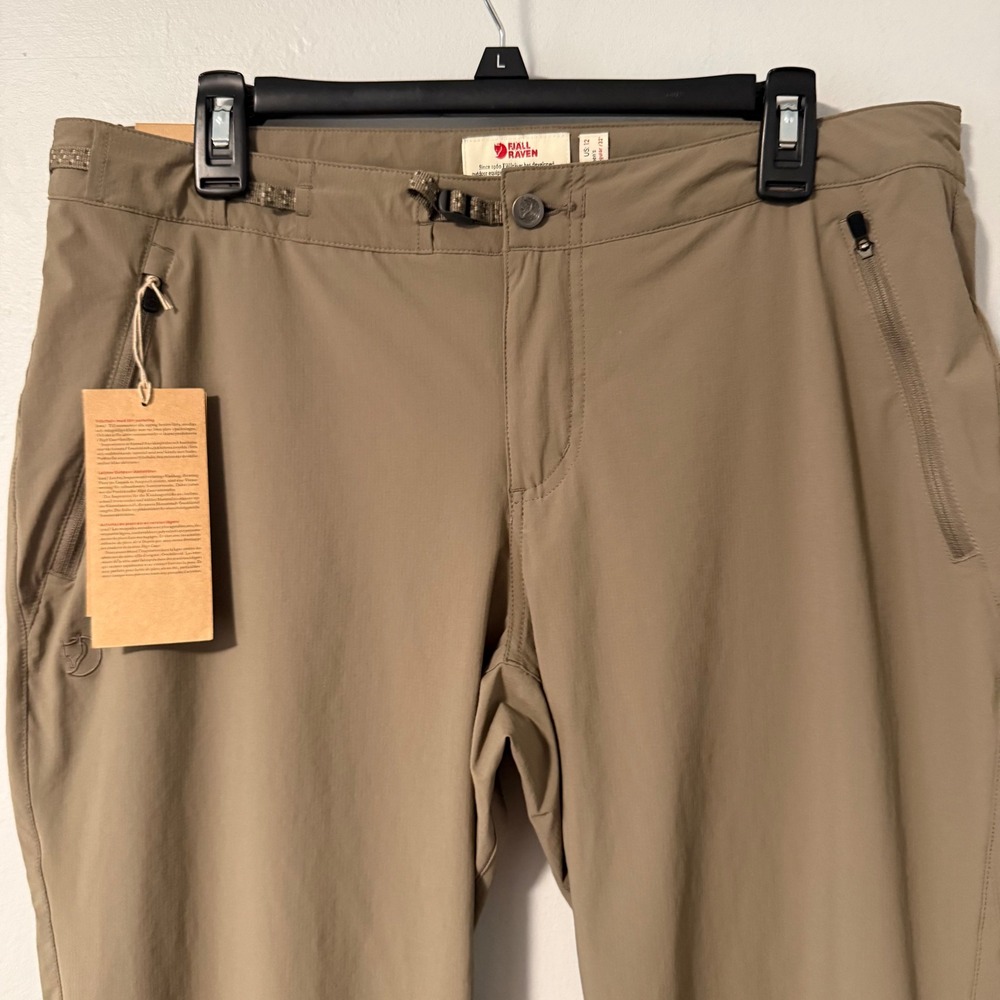 Fjallraven High Coast Trail Trousers W Tan Khaki Hiking Pants 87091 Womens 12/32 - Picture 2 of 16